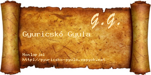 Gyuricskó Gyula névjegykártya